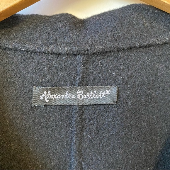 Alexandra Bartlett 100% Wool Collared Black Jacket Pockets Women's Size Medium - Picture 3 of 7
